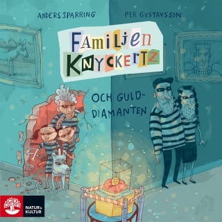 Familjen Knyckertz och gulddiamanten – Anders Sparring, ljudbokens omslag
