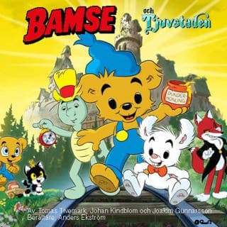 Bamse och Tjuvstaden – Tomas Tivemark och Johan Kindblom, ljudbokens omslag