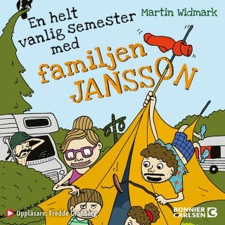 En helt vanlig semester med familjen Jansson – Martin Widmark, ljudbokens omslag