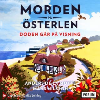 Döden går på visning – Anders de la Motte och Måns Nilsson, ljudbokens omslag