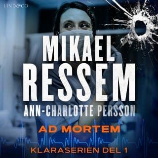 Ad mortem – Mikael Ressem och Ann-Charlotte Persson, ljudbokens omslag