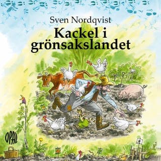 Kackel i grönsakslandet – Sven Nordqvist, ljudbokens omslag