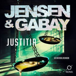 Justitia – Theo Gabay och Morgan Jensen, ljudbokens omslag