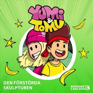 Den förstörda skulpturen – Yumi och Tomu, ljudbokens omslag