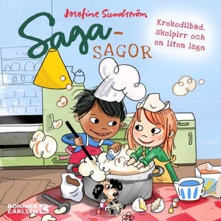 Sagasagor. Krokodilbad, skolpirr och en liten lögn – Josefine Sundström, ljudbokens omslag