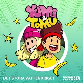 Det stora vattenkriget – Yumi och Tomu, ljudbokens omslag