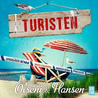 Turisten – Micke Hansen och Christina Olséni, ljudbokens omslag