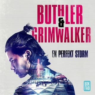 En perfekt storm – Dan Buthler och Leffe Grimwalker, ljudbokens omslag
