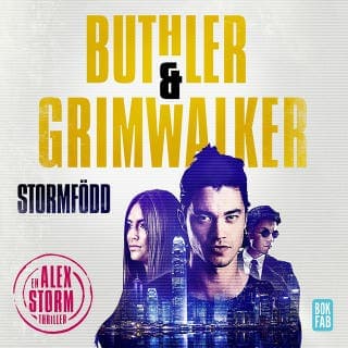 Stormfödd – Dan Buthler och Leffe Grimwalker, ljudbokens omslag