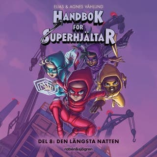 Handbok för superhjältar. Den längsta natten – Elias Våhlund och Agnes Våhlund, ljudbokens omslag