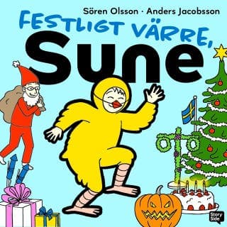 Festligt värre, Sune – Anders Jacobsson och Sören Olsson, ljudbokens omslag