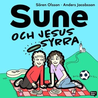 Sune och Jesus syrra – Anders Jacobsson och Sören Olsson, ljudbokens omslag